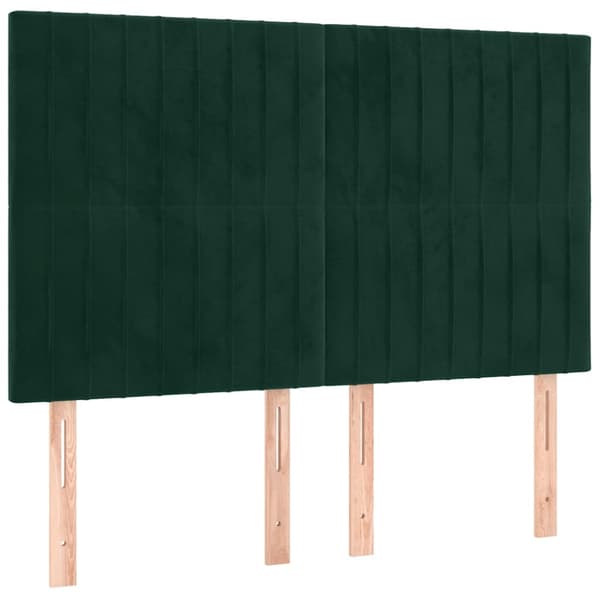 Ramsäng med madrass mörkgrön 140x200 cm sammet