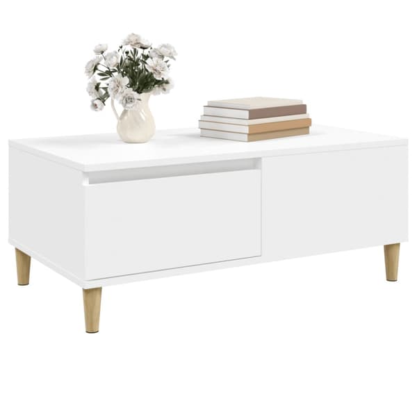 Soffbord vit 90x50x36,5 cm konstruerat trä