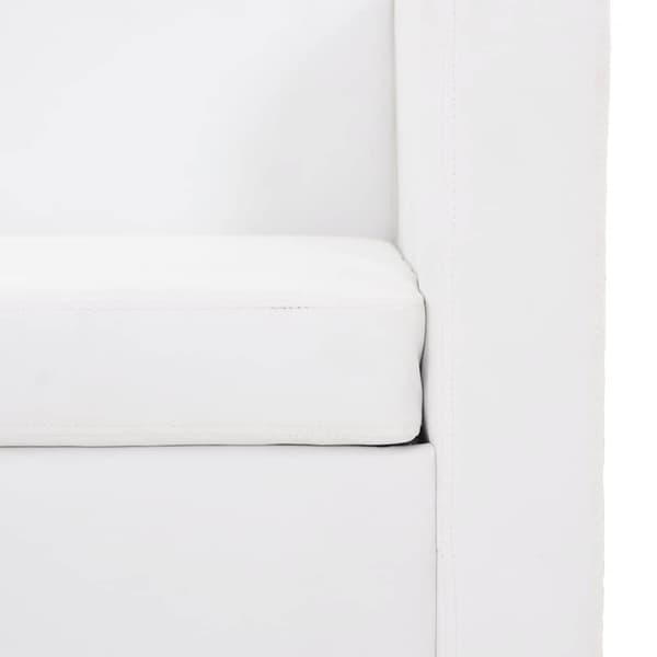Soffa 3-sits konstläder vit