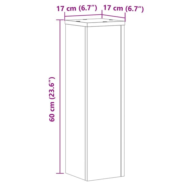 Växtställ 2 st vit 17x17x60 cm konstruerat trä