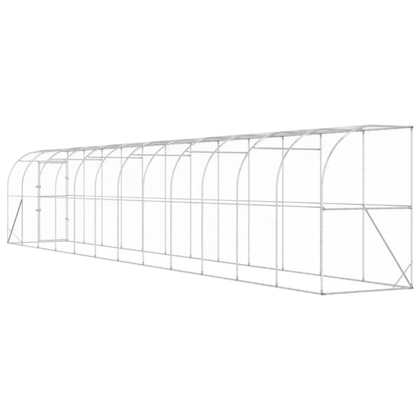 Hönshus mot Vägg Silver 600 x 150 x 215 cm Galvaniserat stål