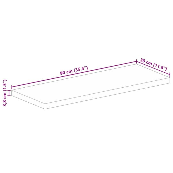 Bordsskiva 90x30x3,8 cm rektangulär massivt mango-trä