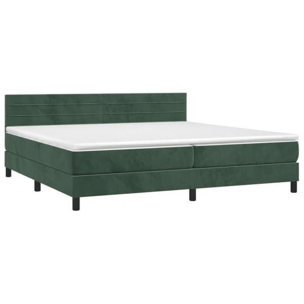 Ramsäng med madrass mörkgrön 200x200 cm sammet