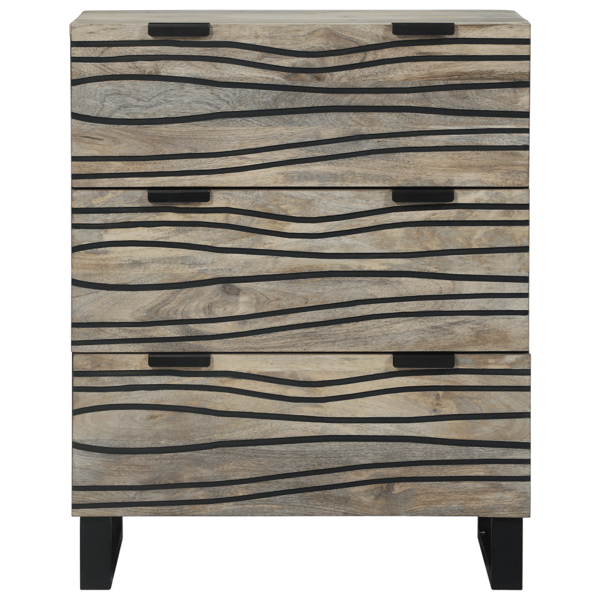 Sideboard med låda Vit 60 x 33.5 x 75 cm Massivt Mangoträ