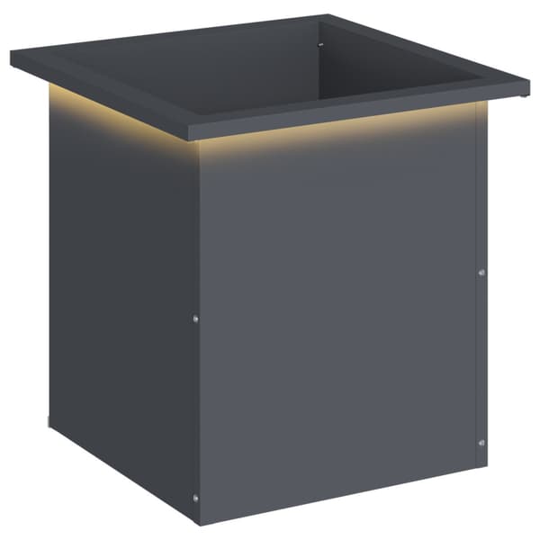 Odlingslåda med LED Antracit 40 x 40 x 40 cm Stål