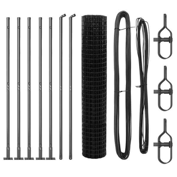 Stängsel med stolpe Grå 1,6 x 10 m Stål och PVC