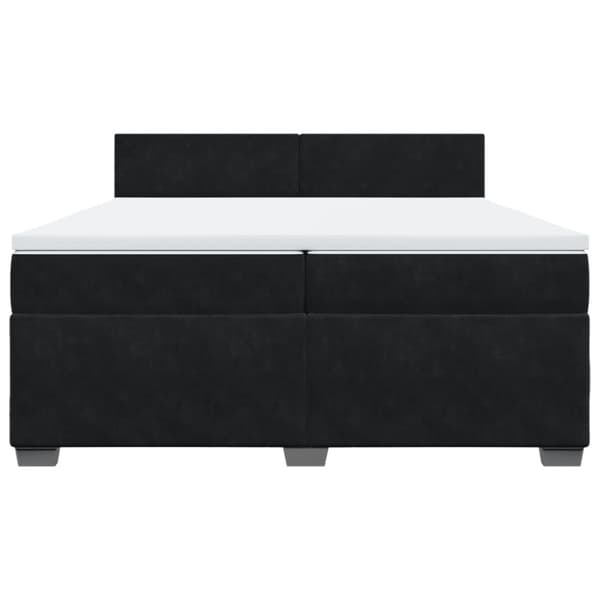Ramsäng med madrass svart 200x200 cm sammet