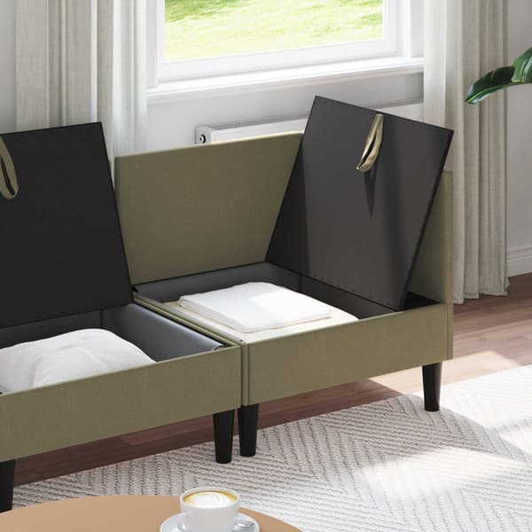 Möbelset för vardagsrummet 3 pcs Kaki Tyg