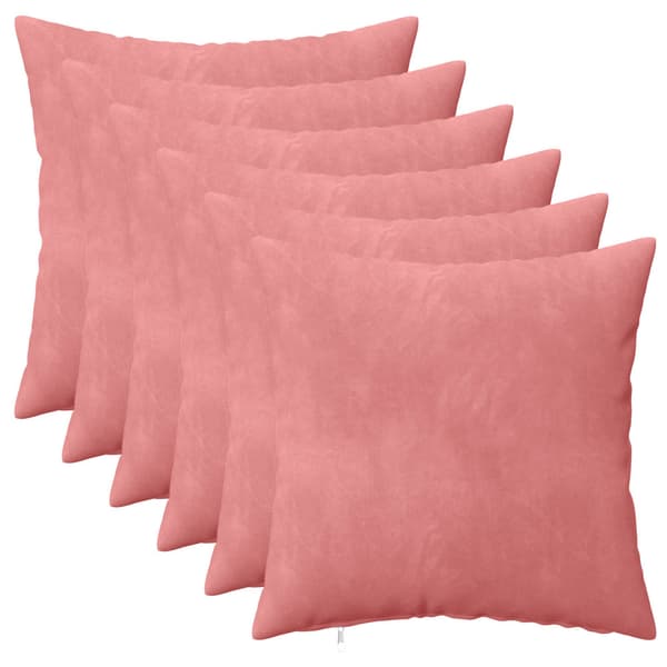 Kuddöverdrag 6 st HEERLEN Rosa 30 x 30 cm Sammet