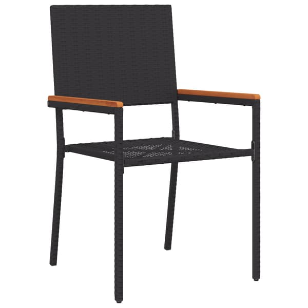 Trädgårdsmöbelset 7 pcs Svart konstrotting