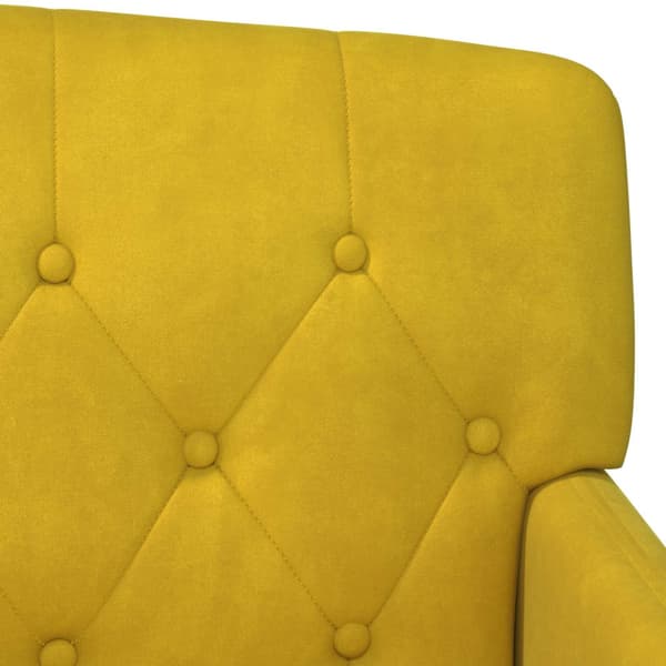 Loveseat med knapprapport Ljusgul 111 x 65 x 79 cm Sammet