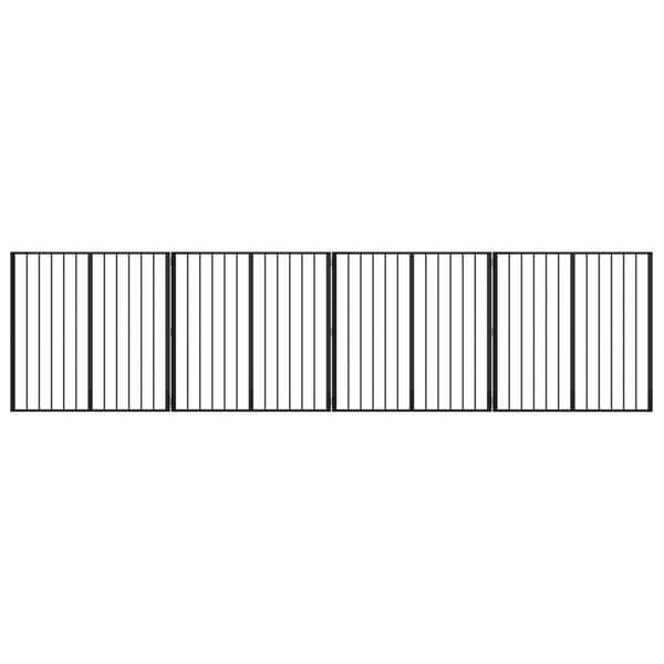 Hundgrind 4 pcs Svart 100 x 100 cm Galvaniserat Stål