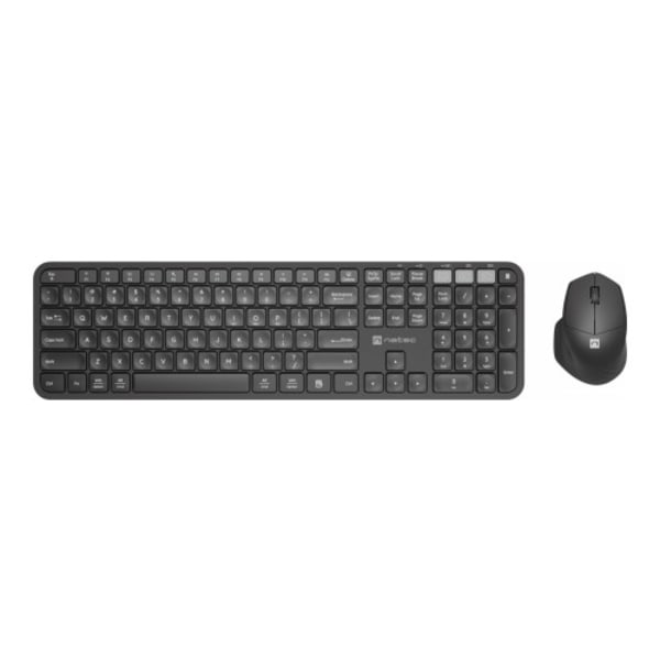 Natec OCTOPUS 2 - sats med tangentbord och mus - QWERTY - amerikansk - svart Inmatningsenhet Svart, Grå