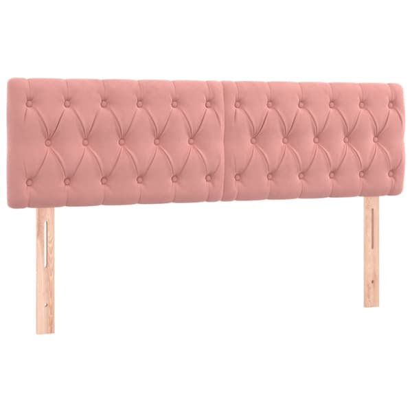 Ramsäng med madrass rosa 140x200 cm sammet