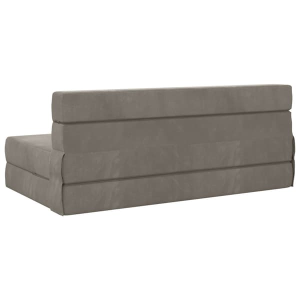 Fällsoffa säng Ljusgrå 203 x 152 x 15 cm Sammet