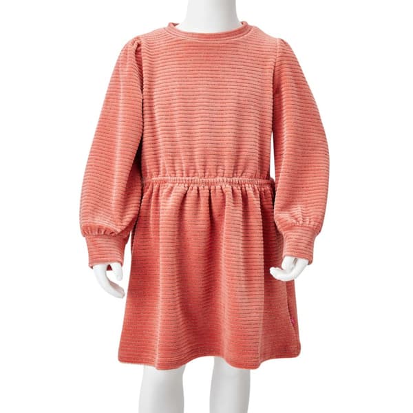 Klänning med långa ärmar för barn medium rosa 92