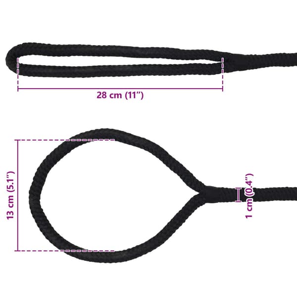 Båtsnöre 6 m 1 Svart Polyester