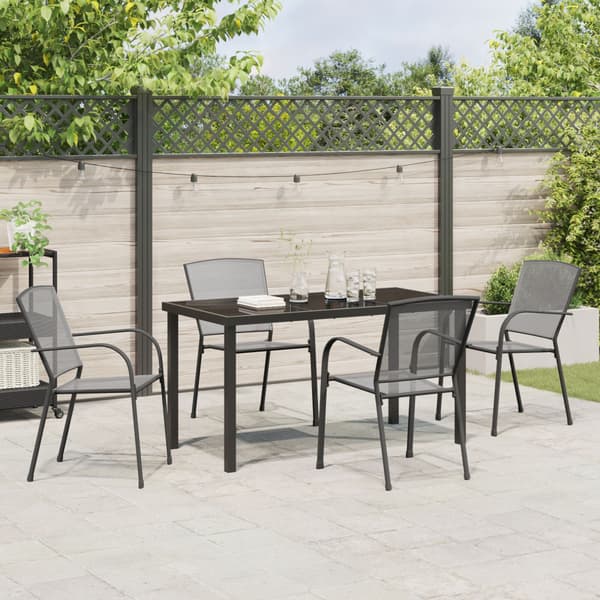 Trädgårdsmöbelset 5 pcs Antracit Pulverlackerat stål