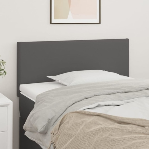 Sänggavel grå 100x5x78/88 cmkonstläder