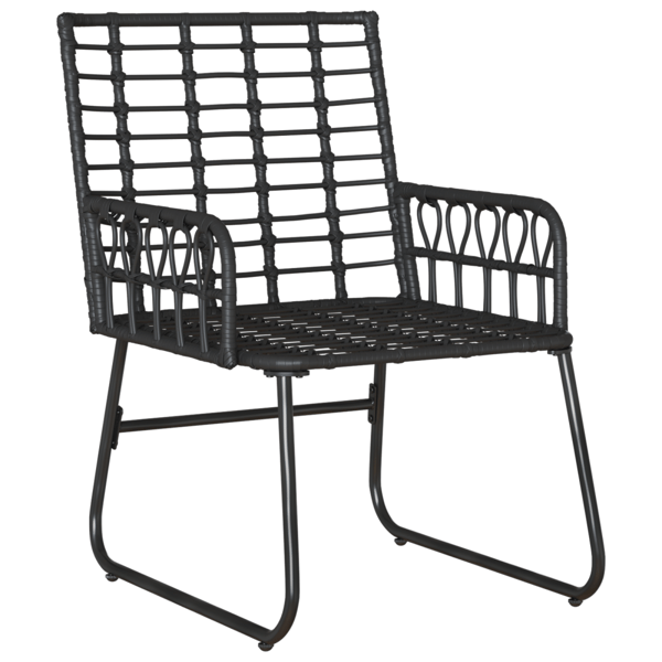 Trädgårdsmöbelset 3 pcs Svart och Anthracit konstrotting