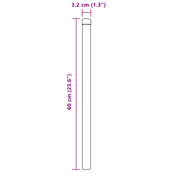 Stängselstolpe 2 pcs Silver 60 cm Pulverlackerad stål