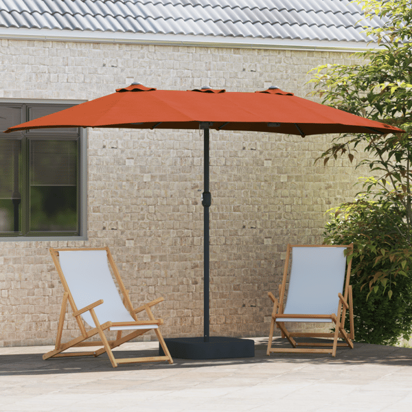 Trädgårdsparasol Terracotta 385 x 209 x 244 cm Polyester