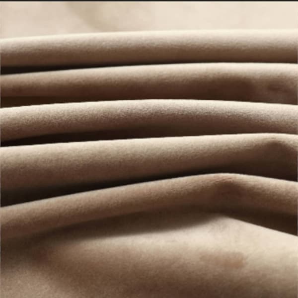 Mörkläggningsgardiner med ringar 2 st beige sammet 140x225 cm