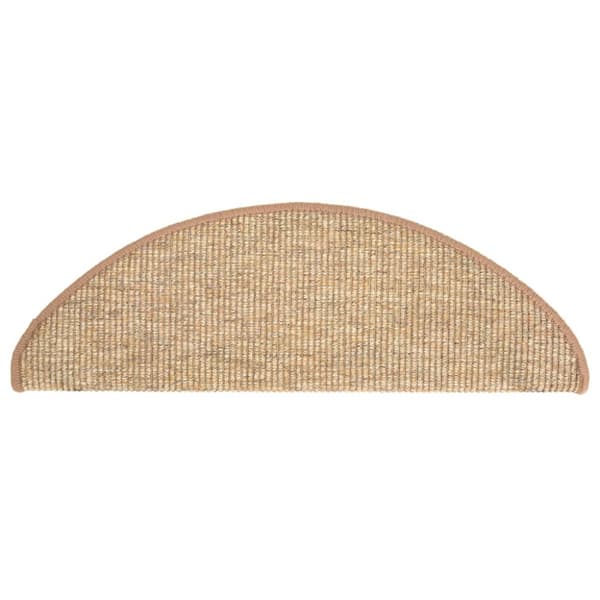 Trappmattor 15 st 65x21x4 cm ljusbruna halvrunda stora