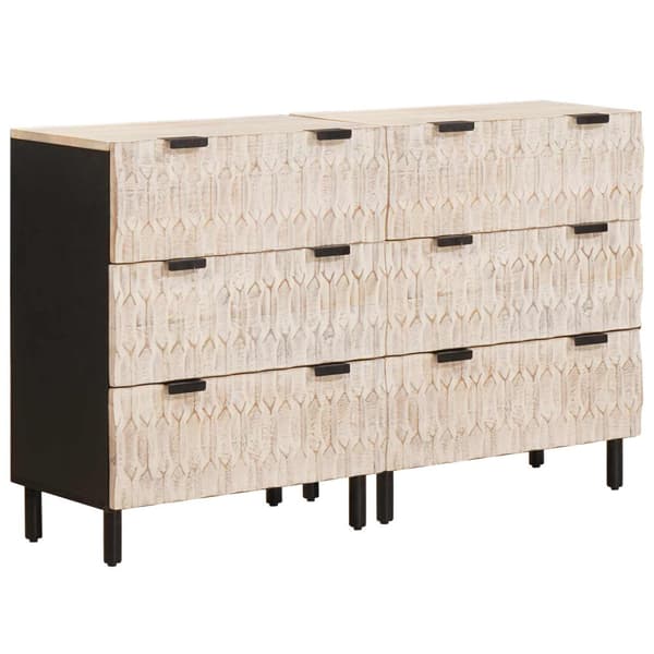 Sideboard 2 pcs Vit Tvätt Finish 60 x 33 x 75 cm