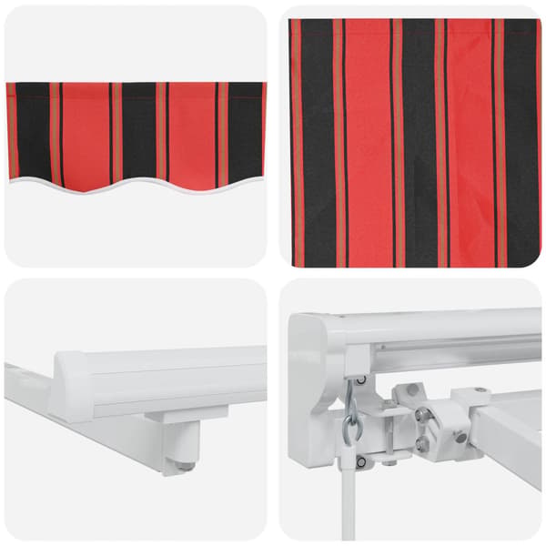 Manuell markisram med LED-lampor 2,5 x 2 m