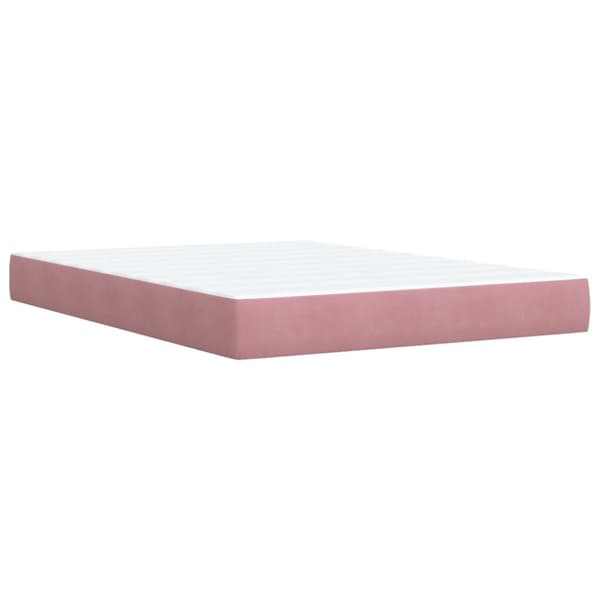 Ramsäng med madrass mörk rosa 140x200 cm sammet