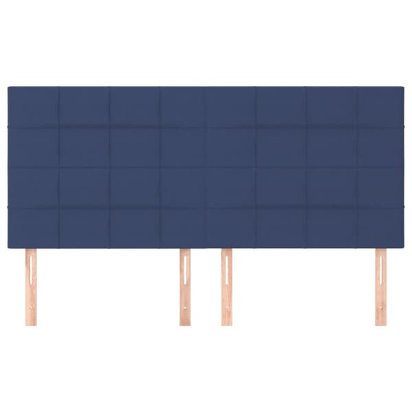Sänggavel blå 200x5x118/128 cm tyg