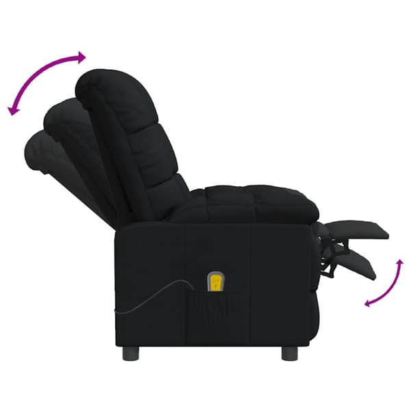 Massagefåtölj svart tyg