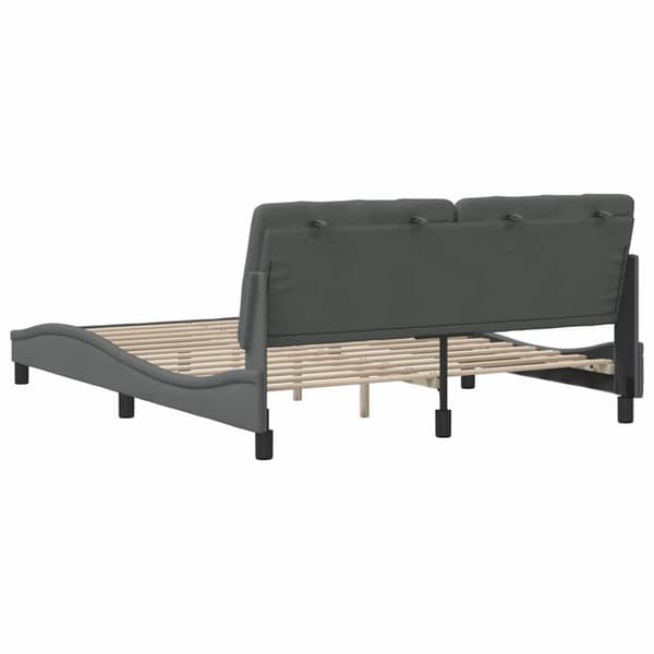 Bed Frame without Mattress Dark Grey 160x200 cm Fabric
