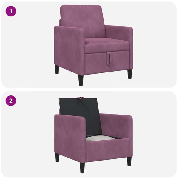 Soffa med förvaring Lila 72 x 78 x 87 cm Polyester