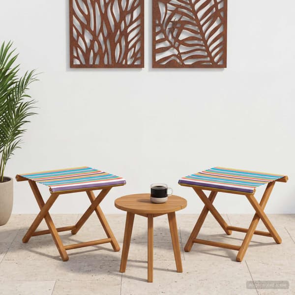 Deck Chair 2 pcs Massiv Eukalyptus Trä Flerfärgsdesign