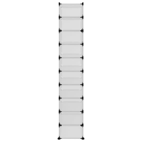 Skohylla transparent 44x32x174 cm PP