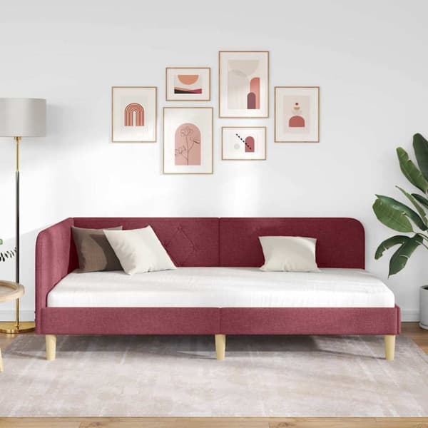 Hörn Sängram Vinröd 100 x 200 cm tyg