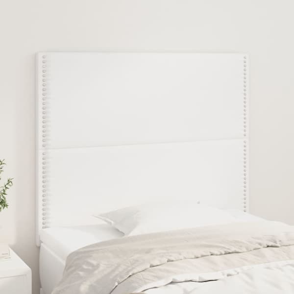 Sänggavel vit 100x5x118/128 cm konstläder