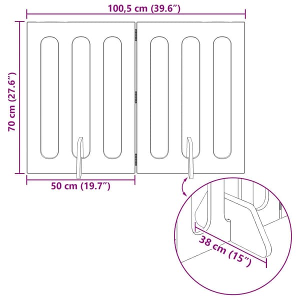 Fällbar husdjursgrind 2 pcs Rökt Ek 100,5 x 38 x 70 cm