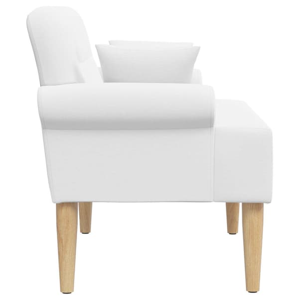 Loveseat med knapprapport Vit 120 x 65 x 79 cm Tyg