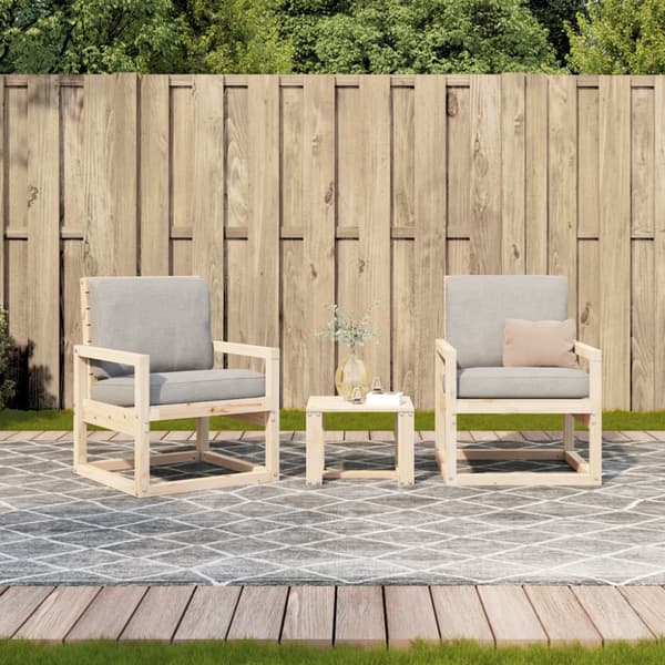 Loungegrupp 3 delar massiv furu