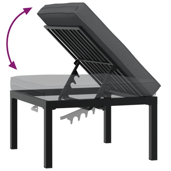 Trädgårdssoffa med dynor 5 delar svart aluminium
