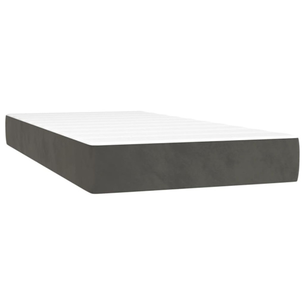 Ramsäng med madrass mörkgrå 100x200 cm sammet