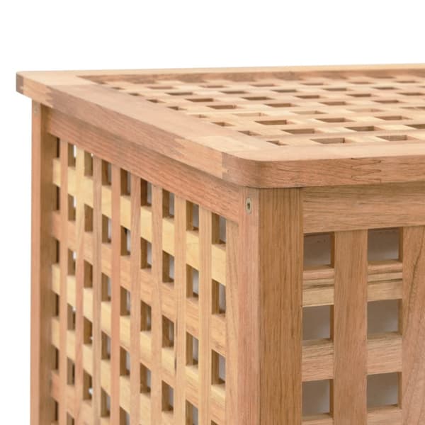 Tvättkorg 87,5x46x67 cm massivt valnötsträ