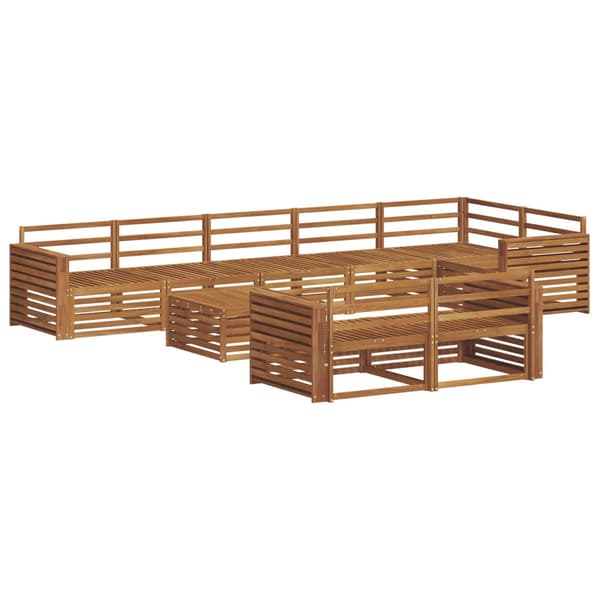 Utomhussoffset 9 pcs Naturfärg Massivt Akaciaträ