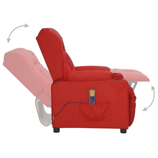 Massagefåtölj vinröd konstläder