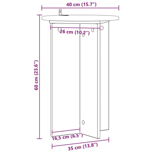 Växtställ 2 pcs Artisan-ek Ø40 x 60 cm Konstruerat trä
