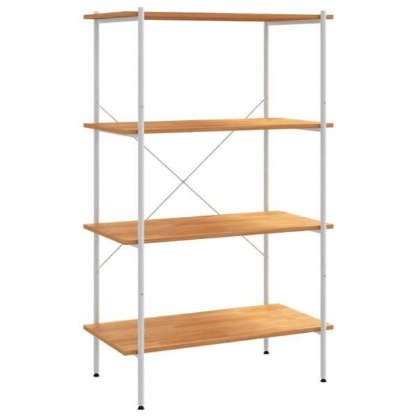 Hyllenhet med 4 hyllplan vit och ek 80x40x130 cm