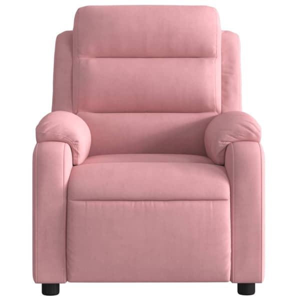 Elektrisk reclinerfåtölj rosa sammet
